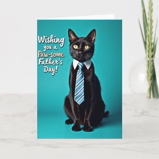 Slimme Kat Vaderdag Kaart (Voorkant)