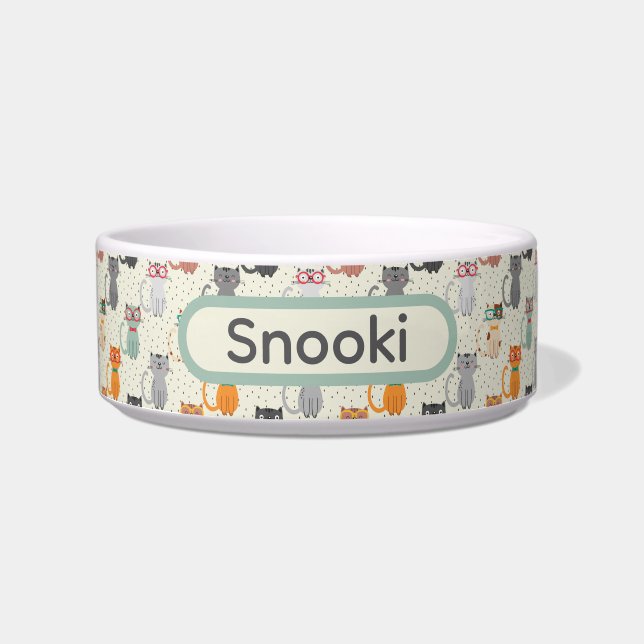 Slimme katten! voerbakje (Voorkant)