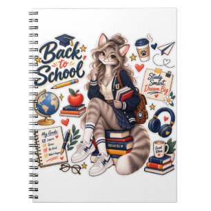 Slimme Kawaii Kat Schoolnotitieboek Notitieboek