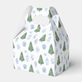 Slimme kerstboomblauwe witte Ornamenten bruiloft Bedankdoosjes (Achterkant)