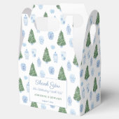 Slimme kerstboomblauwe witte Ornamenten bruiloft Bedankdoosjes (Geopend)