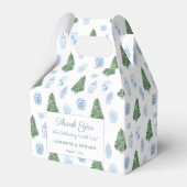 Slimme kerstboomblauwe witte Ornamenten bruiloft Bedankdoosjes (Voorkant Zijde)