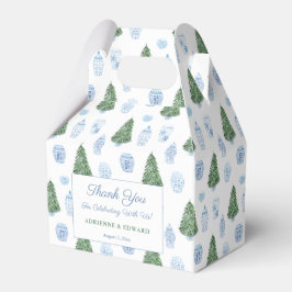 Slimme kerstboomblauwe witte Ornamenten bruiloft Bedankdoosjes
