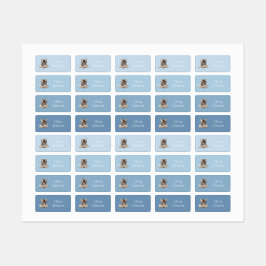 Slimme Kitten met Blauwe Naam Bril Labels