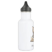 Slimme Kitten met Bril Aangepaste Naam Waterfles (Links)