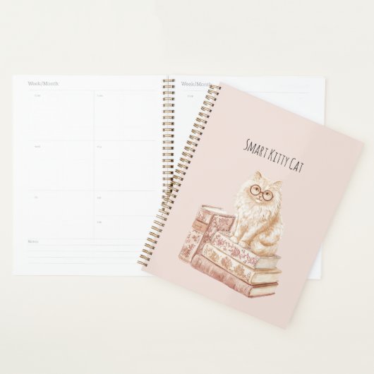 Slimme Kitty Kat Bril Roze Boeken Planner (Display)