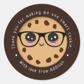Slimme koekjesleraar Dank je cadeauwaardering Ronde Sticker (Voorkant)