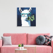 Slimme Lama Chic Canvas Afdruk (Insitu (Woonkamer))