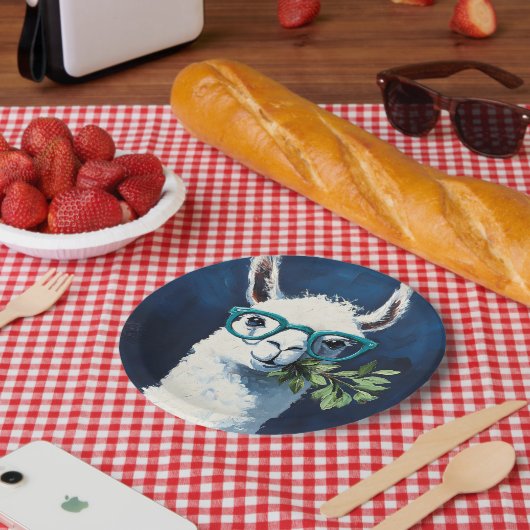 Slimme Lama Chic Papieren Bordje (Picknick)