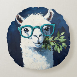 Slimme Lama Chic Rond Kussen