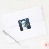 Slimme Lama Chic Vierkante Sticker (Envelop)