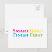 Slimme meisjes maken eerste cadeautjes af briefkaart (Voorkant / Achterkant)