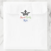 Slimme meisjes regel...met kroon ronde sticker (Tas)
