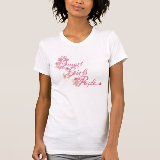 Slimme meisjesregel roze t-shirt (Voorkant)