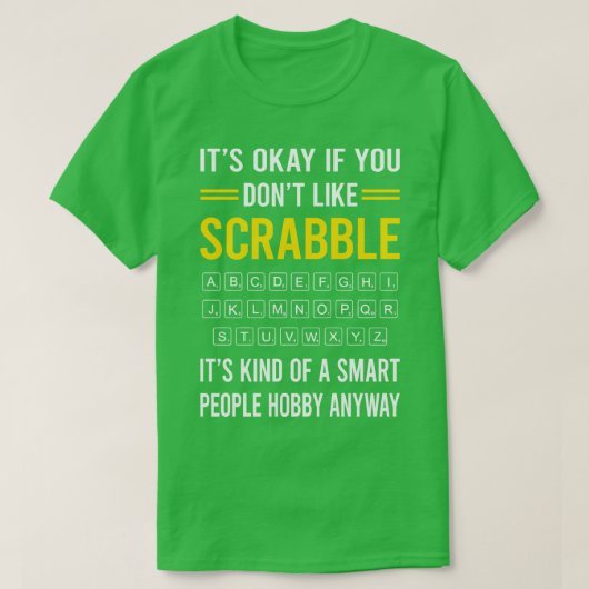 Slimme mensen Hobby Scrabble T-shirt (Design voorkant)