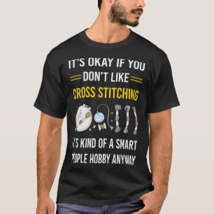 Slimme mensen kruisen stiksels t-shirt