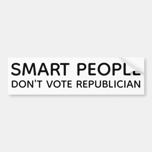 SLIMME MENSEN STEMMEN NIET REPUBLICIAANS BUMPERSTICKER (Voorkant)
