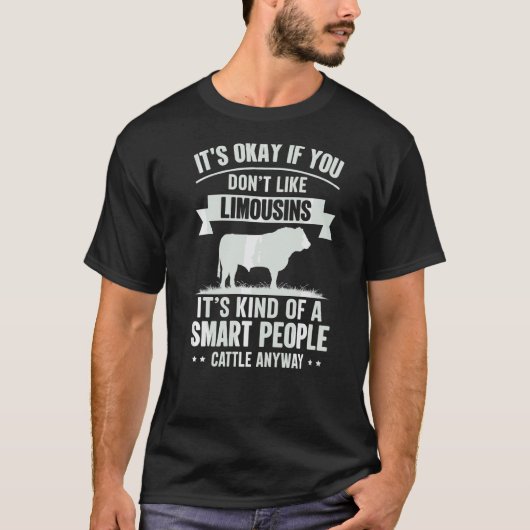 Slimme Mensen Veeboer Koeienras Limousins T-shirt (Voorkant)