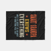 Slimme opa weet alles vaderdag retro fleece deken (Voorkant (Horizontaal))