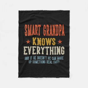 Slimme opa weet alles vaderdag retro fleece deken