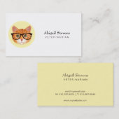 Slimme Oranje kat met bril Visitekaartje (Voorkant / Achterkant)