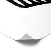 Slimme Owl zwarte lijn op wit tekenen Poster (Hoek)