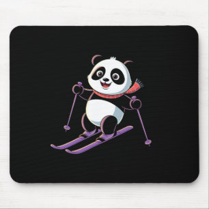 Slimme panda die skiën speelt grappig humoristisch muismat