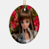 Slimme pop Gaia eerste kerstmis Keramisch Ornament (Rechts)