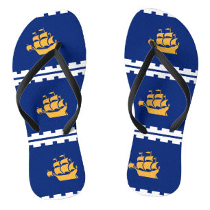 Slimme riemen voor volwassenen met vlag van Quebec Teenslippers