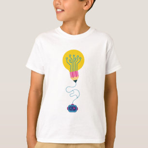 Slimme Robot & Lamp Student Grafische T-Shirt
