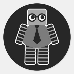 Slimme robot ronde sticker
