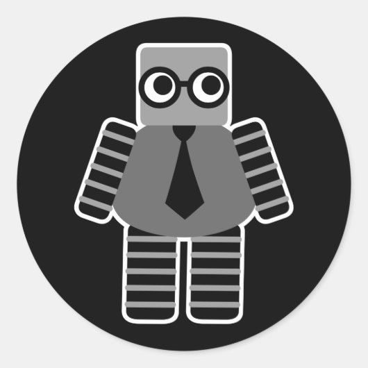 Slimme robot ronde sticker (Voorkant)