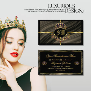 Slimme Royal Brown Gold Crown met Monogram Noble Visitekaartje