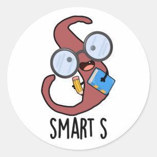 Slimme S Grappige Alfabet Woordspeling Ronde Sticker