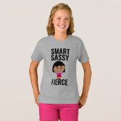 SLIMME SASSY FIERCE GIRL POWER LADIES WOMENS T-SHIRT (Voorkant volledig)