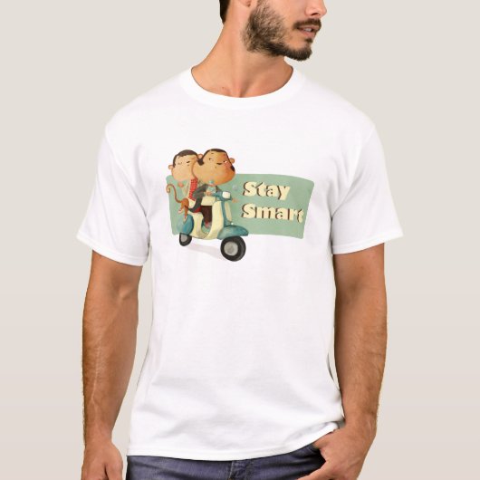 Slimme scooterapen blijven t-shirt (Voorkant)