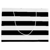 Slimme, Solid Black en White Stripes met monogram Groot Cadeauzakje (Achterkant)