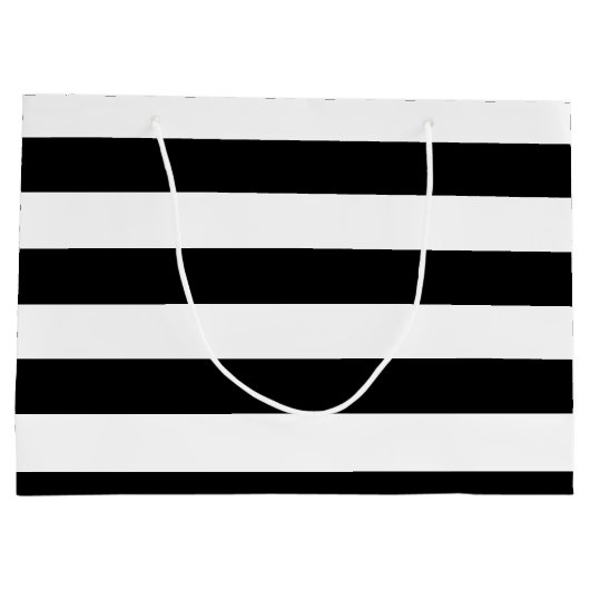 Slimme, Solid Black en White Stripes met monogram Groot Cadeauzakje (Achterkant)