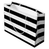 Slimme, Solid Black en White Stripes met monogram Groot Cadeauzakje (Achterkant Gekanteld)