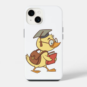 Slimme Tekenfilm Eend Student Afstuderen iPhone 14 Hoesje