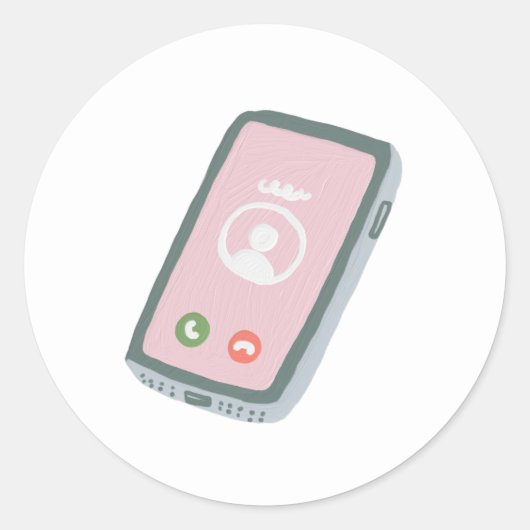 Slimme telefoon ronde sticker (Voorkant)