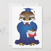 Slimme Uil Afstudeerbare Cute Geleerde Vogel Kaart (Voorkant)