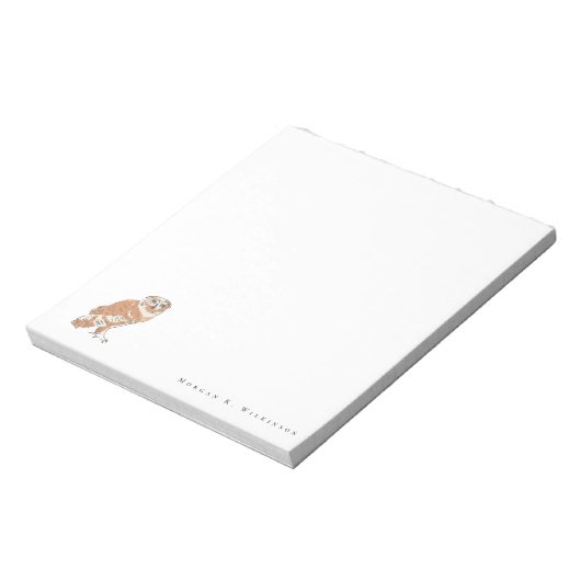 Slimme Uil Illustratie Persoonlijk Notitieblok (Linkerzijde)