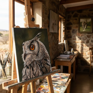 Slimme Uil Schilderij Klein Canvas Afdruk