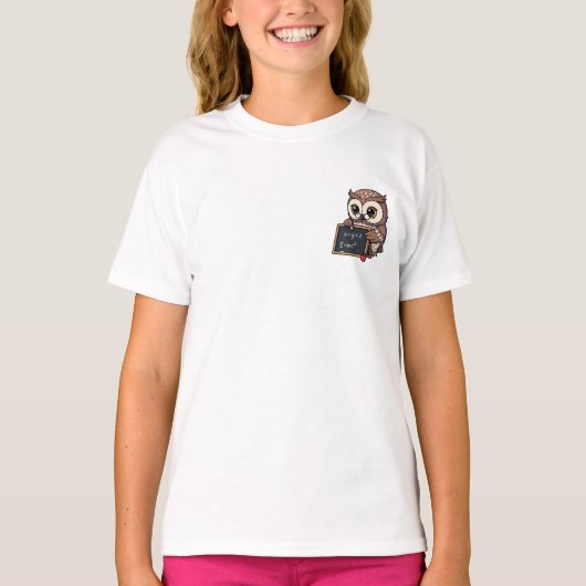 Slimme Uil Wiskunde Professor Kinderen T-shirt (Voorkant)