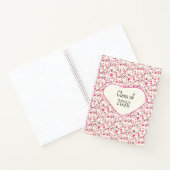Slimme uilen met roze bloesem, notitieboek (Binnen)