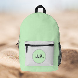 Slimme unisex munt en grijs gepersonaliseerd bedrukte rugzak