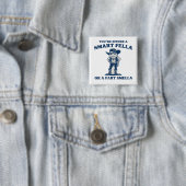 Slimme vent of Scheet Smella Retro Kikker Meme Gra Vierkante Button 5,1 Cm (In situ)