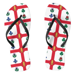 Slimme volwassenenbandjes met vlag van Montreal Teenslippers