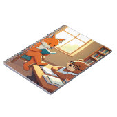 Slimme Vos Beer Leeszal Notebook Hoes Notitieboek (Linkerzijde)